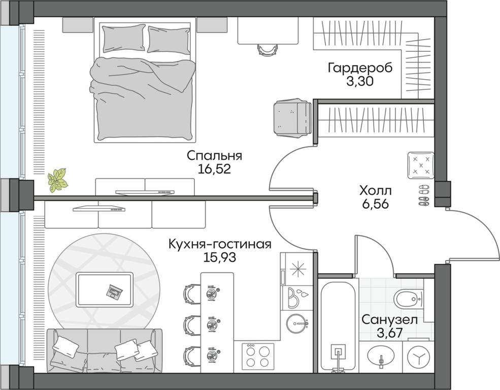 1-BD Apartment Sale, 47.17 sq. m. at Dom na naberezhnoy INSIDER (Insayder), Avtozavodskaya Street, Moscow, Russia #1 1-BD Apartment Sale, 47.17 sq. m. at Dom na naberezhnoy INSIDER (Insayder), Avtozavodskaya Street, Moscow, Russia #1