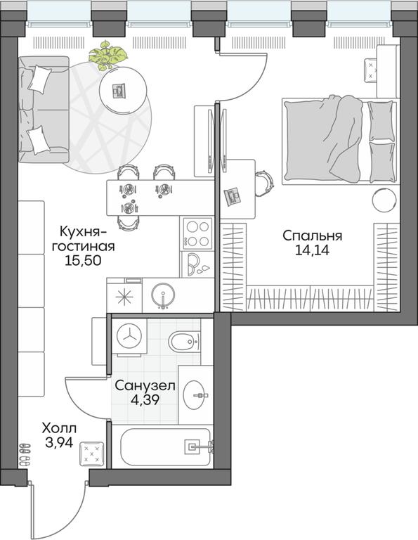 Apartment Sale, 30.27 sq. m. at Dom na naberezhnoy INSIDER (Insayder), Avtozavodskaya Street, Moscow, Russia #1