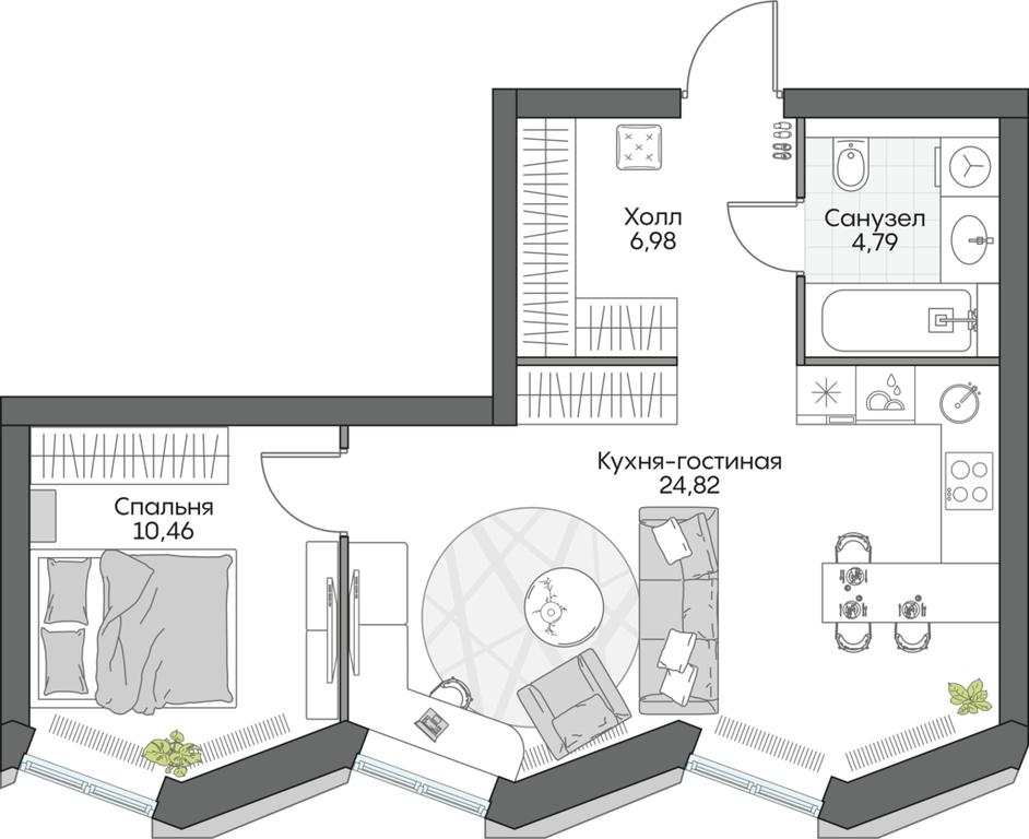 1-BD Apartment Sale, 48.44 sq. m. at Dom na naberezhnoy INSIDER (Insayder), Avtozavodskaya Street, Moscow, Russia #1 1-BD Apartment Sale, 48.44 sq. m. at Dom na naberezhnoy INSIDER (Insayder), Avtozavodskaya Street, Moscow, Russia #1