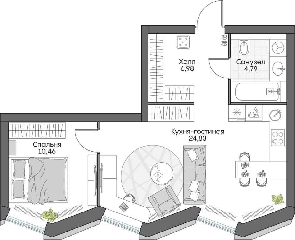 1-BD Apartment Sale, 48.44 sq. m. at Dom na naberezhnoy INSIDER (Insayder), Avtozavodskaya Street, Moscow, Russia #1 1-BD Apartment Sale, 48.44 sq. m. at Dom na naberezhnoy INSIDER (Insayder), Avtozavodskaya Street, Moscow, Russia #1