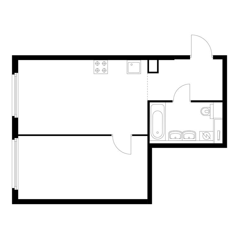1-BD Apartment Sale, 43.6平方米 at Matveevskiy Park, Ochakovskoye Highway, вл3с11, Moscow, Russia #1
