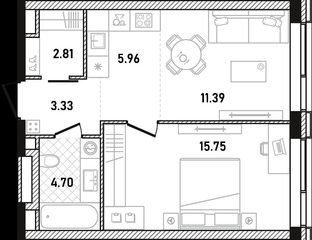1-BD Apartment Sale, 43.94 sq. m. at Republic, Presnensky Val Street, 27с1, Moscow, Russia #1