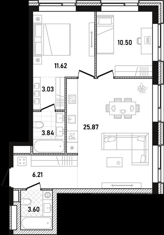 2-BD Apartment Sale, 64.67平方米 at Republic, Presnensky Val Street, 27с1, Moscow, Russia #1 2-BD Apartment Sale, 64.67平方米 at Republic, Presnensky Val Street, 27с1, Moscow, Russia #1