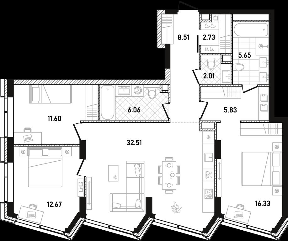 3-BD Apartment Sale, 103.9 sq. m. at Republic, Presnensky Val Street, 27с1, Moscow, Russia #1 3-BD Apartment Sale, 103.9 sq. m. at Republic, Presnensky Val Street, 27с1, Moscow, Russia #1