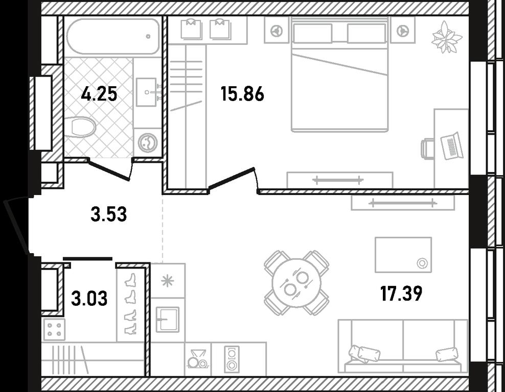 1-BD Apartment Sale, 44.06 sq. m. at Republic, Presnensky Val Street, 27с1, Moscow, Russia #1 1-BD Apartment Sale, 44.06 sq. m. at Republic, Presnensky Val Street, 27с1, Moscow, Russia #1