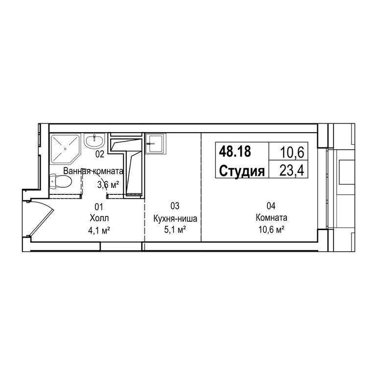 2-BD Apartment Sale, 52.4 sq. m. at Silver, Serebryakova Drive, 11к1, Moscow, Russia #1
