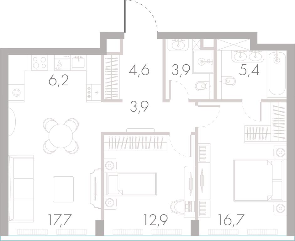 2-BD Apartment Sale, 70.9 sq. m. at River Park Towers, Kutuzovsky Drive, 16с1, Moscow, Russia #1 2-BD Apartment Sale, 70.9 sq. m. at River Park Towers, Kutuzovsky Drive, 16с1, Moscow, Russia #1