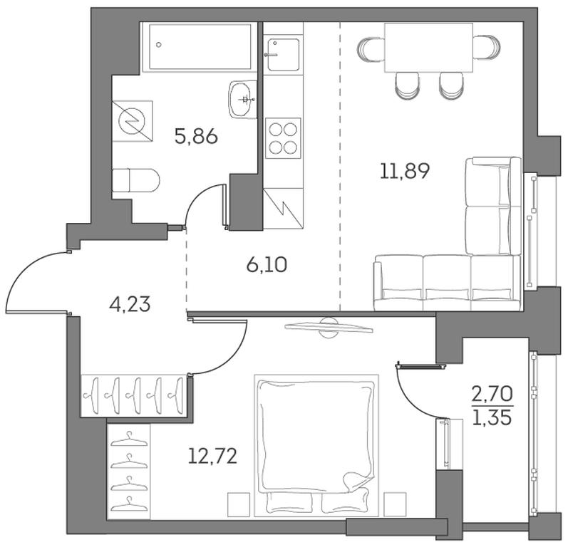 Apartment Sale, 42.15平方米 at Akvilon Beside 2 0, Ryazansky Avenue, Moscow, Russia #2