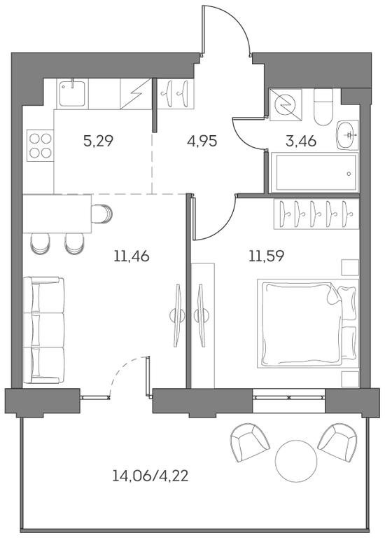 Apartment Sale, 40.97 sq. m. at Akvilon Beside 2 0, Ryazansky Avenue, Moscow, Russia #2