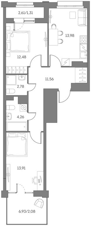 Apartment Sale, 62.36 sq. m. at Akvilon Beside 2 0, Ryazansky Avenue, Moscow, Russia #2