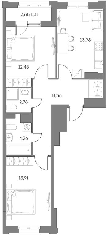 Apartment Sale, 60.28 sq. m. at Akvilon Beside 2 0, Ryazansky Avenue, Moscow, Russia #1 Apartment Sale, 60.28 sq. m. at Akvilon Beside 2 0, Ryazansky Avenue, Moscow, Russia #1