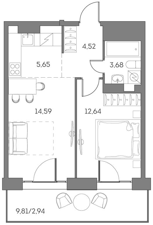 Apartment Sale, 44.02 sq. m. at Akvilon Beside 2 0, Ryazansky Avenue, Moscow, Russia #2 Apartment Sale, 44.02 sq. m. at Akvilon Beside 2 0, Ryazansky Avenue, Moscow, Russia #2