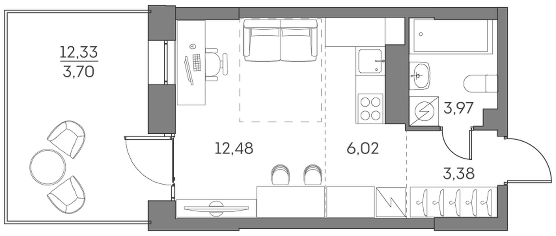 Apartment Sale, 29.55平方米 at Akvilon Beside 2 0, Ryazansky Avenue, Moscow, Russia #2