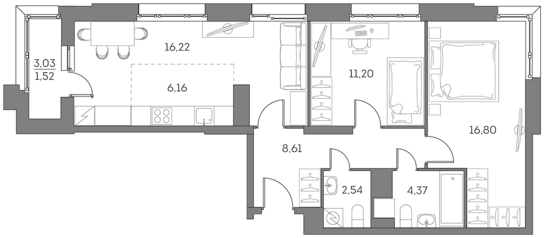 Apartment Sale, 67.42 sq. m. at Akvilon Beside 2 0, Ryazansky Avenue, Moscow, Russia #2 Apartment Sale, 67.42 sq. m. at Akvilon Beside 2 0, Ryazansky Avenue, Moscow, Russia #2