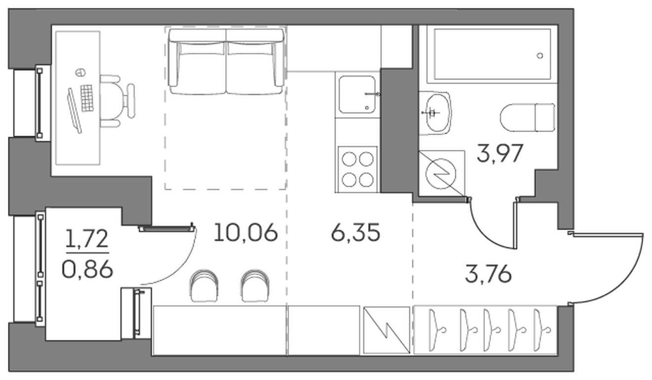 Apartment Sale, 25平方米 at Akvilon Beside 2 0, Ryazansky Avenue, Moscow, Russia #1