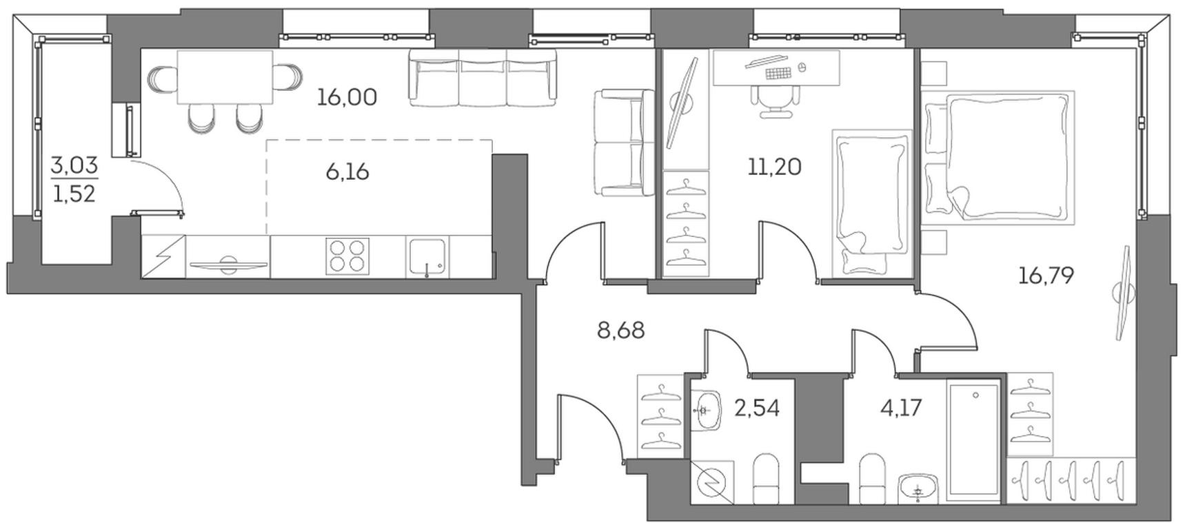 Apartment Sale, 67.06平方米 at Akvilon Beside 2 0, Ryazansky Avenue, Moscow, Russia #2 Apartment Sale, 67.06平方米 at Akvilon Beside 2 0, Ryazansky Avenue, Moscow, Russia #2