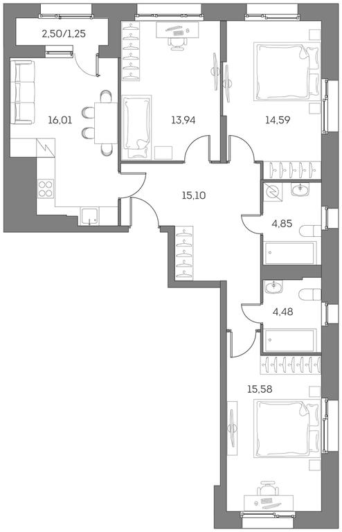Apartment Sale, 85.8平方米 at Akvilon Beside 2 0, Ryazansky Avenue, Moscow, Russia #1 Apartment Sale, 85.8平方米 at Akvilon Beside 2 0, Ryazansky Avenue, Moscow, Russia #1