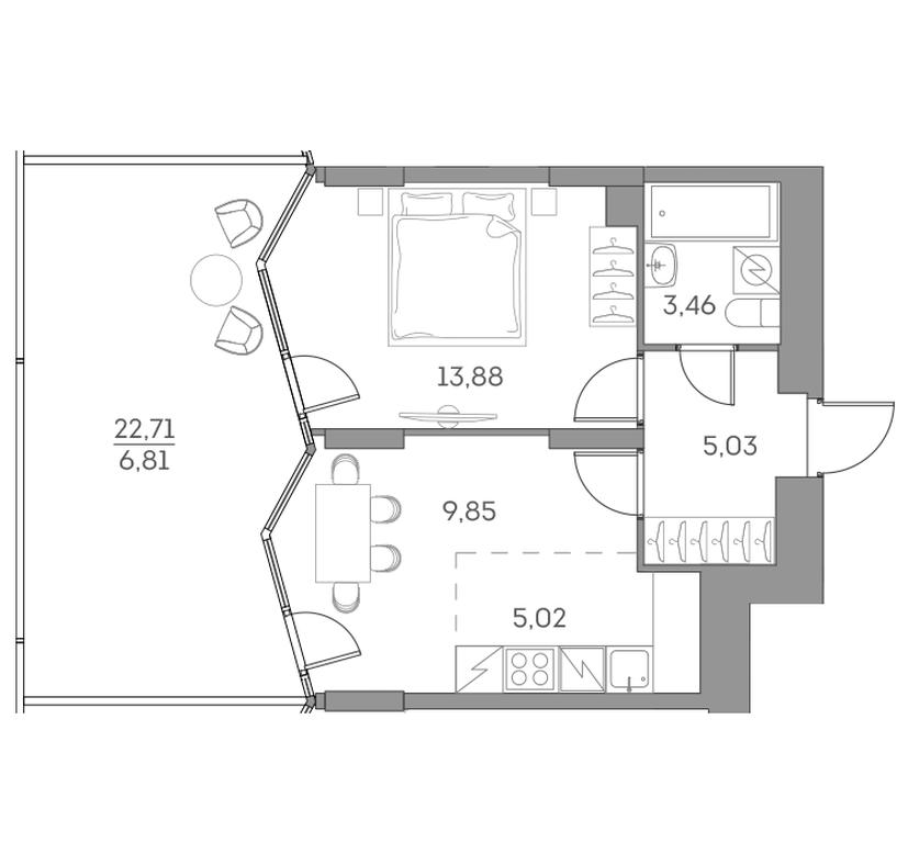 Apartment Sale, 44.05 sq. m. at Akvilon Beside 2 0, Ryazansky Avenue, Moscow, Russia #1 Apartment Sale, 44.05 sq. m. at Akvilon Beside 2 0, Ryazansky Avenue, Moscow, Russia #1