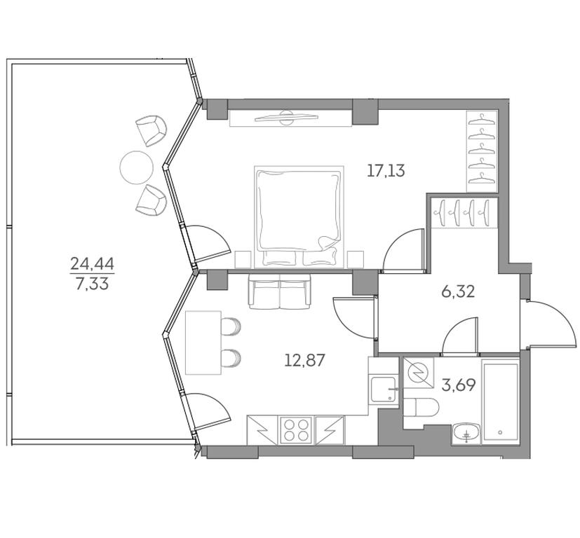 Apartment Sale, 47.34 sq. m. at Akvilon Beside 2 0, Ryazansky Avenue, Moscow, Russia #2 Apartment Sale, 47.34 sq. m. at Akvilon Beside 2 0, Ryazansky Avenue, Moscow, Russia #2
