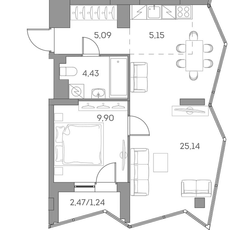 Apartment Sale, 50.95平方米 at Akvilon Beside 2 0, Ryazansky Avenue, Moscow, Russia #2 Apartment Sale, 50.95平方米 at Akvilon Beside 2 0, Ryazansky Avenue, Moscow, Russia #2