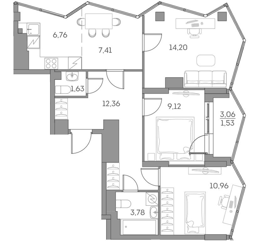 Apartment Sale, 67.75平方米 at Akvilon Beside 2 0, Ryazansky Avenue, Moscow, Russia #2 Apartment Sale, 67.75平方米 at Akvilon Beside 2 0, Ryazansky Avenue, Moscow, Russia #2