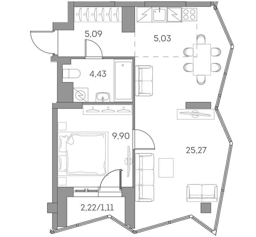 Apartment Sale, 50.83平方米 at Akvilon Beside 2 0, Ryazansky Avenue, Moscow, Russia #2 Apartment Sale, 50.83平方米 at Akvilon Beside 2 0, Ryazansky Avenue, Moscow, Russia #2