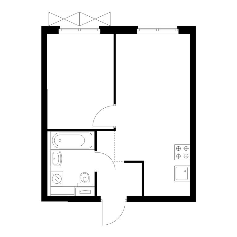 1-BD Apartment Sale, 32.5 sq. m. at Rustaveli 14, Rustaveli Street, 14с20, Moscow, Russia #1