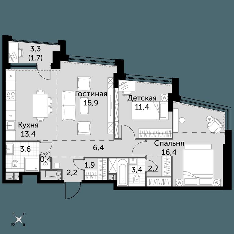 3-BD Apartment Sale, 79.4平方米 at Rotterdam, Varshavskoye Highway, 37Ак1с2, Moscow, Russia #1 3-BD Apartment Sale, 79.4平方米 at Rotterdam, Varshavskoye Highway, 37Ак1с2, Moscow, Russia #1