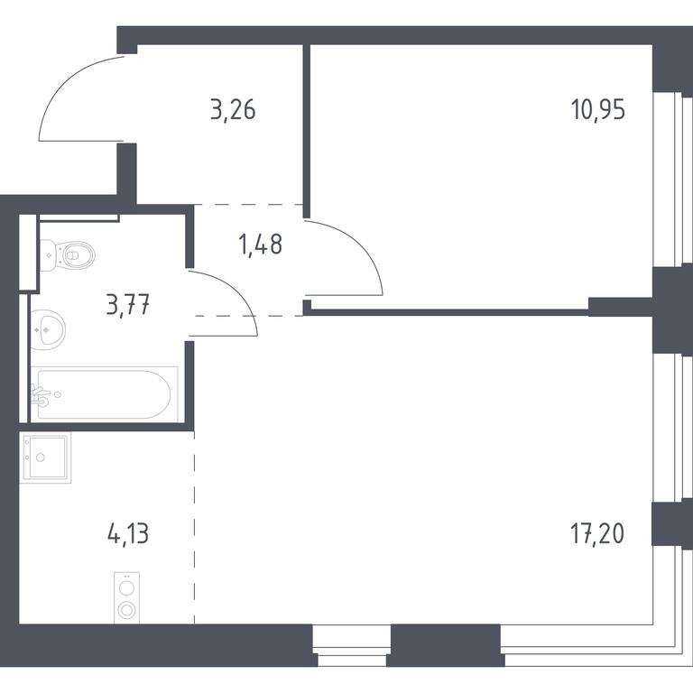 Apartment Sale, 40.79 sq. m. at Egorovo Park, 1-y kvartal, posyolok Zhilino-1, Lubertsy City District, Moscow Region, Russia #1 Apartment Sale, 40.79 sq. m. at Egorovo Park, 1-y kvartal, posyolok Zhilino-1, Lubertsy City District, Moscow Region, Russia #1