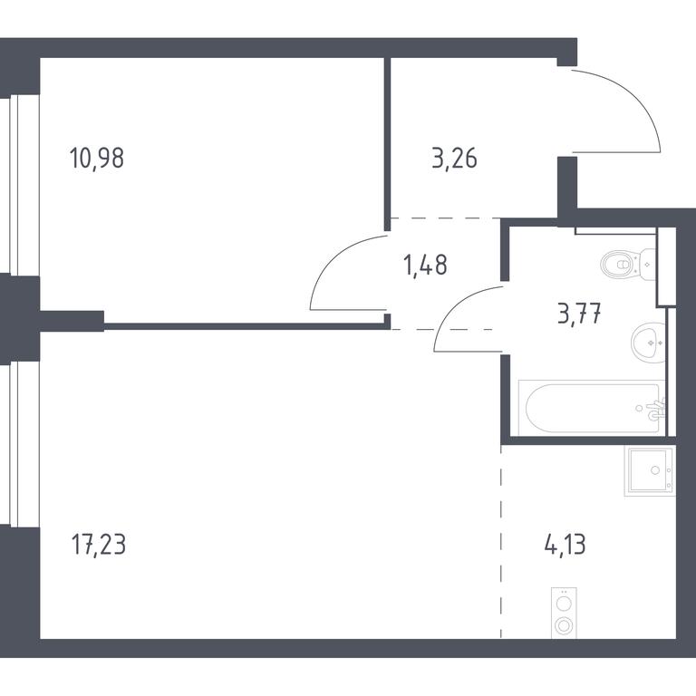 Apartment Sale, 40.85 sq. m. at Egorovo Park, 1-y kvartal, posyolok Zhilino-1, Lubertsy City District, Moscow Region, Russia #1