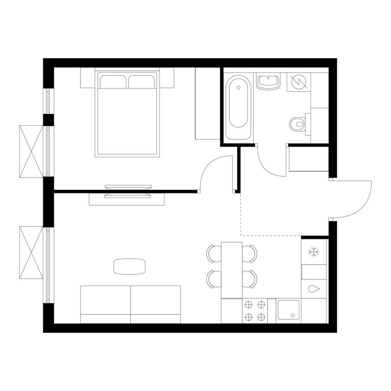 1-BD Apartment Sale, 37.7平方米 at Yauza Park, ulitsa Kolontsova, 4, Mytischi, Moscow Region, Russia #1