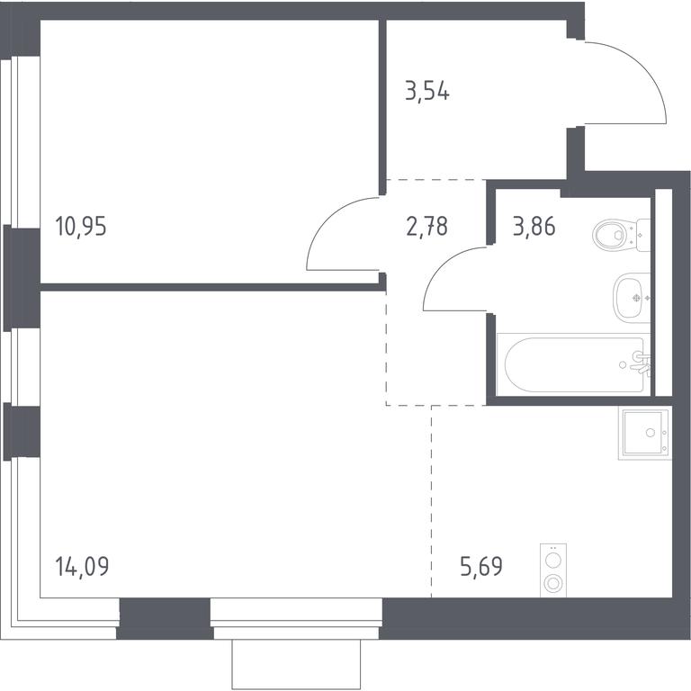 Apartment Sale, 40.91 sq. m. at Novoe Vidnoe, Kalinovka Village, Leninskiy City District, Moscow Region, Russia #1 Apartment Sale, 40.91 sq. m. at Novoe Vidnoe, Kalinovka Village, Leninskiy City District, Moscow Region, Russia #1