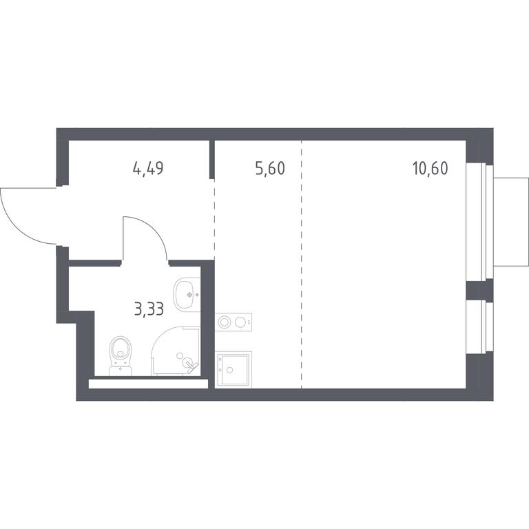 Apartment Sale, 24.02平方米 at Novoe Vidnoe, Kalinovka Village, Leninskiy City District, Moscow Region, Russia #1