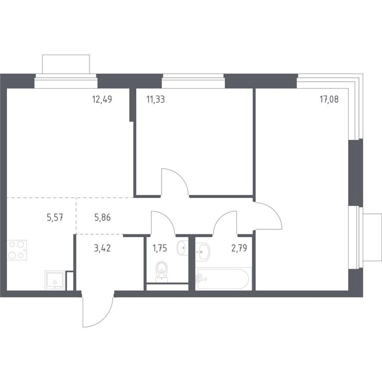 1-BD Apartment Sale, 60.29 sq. m. at Novoe Vidnoe, Kalinovka Village, Leninskiy City District, Moscow Region, Russia #1 1-BD Apartment Sale, 60.29 sq. m. at Novoe Vidnoe, Kalinovka Village, Leninskiy City District, Moscow Region, Russia #1