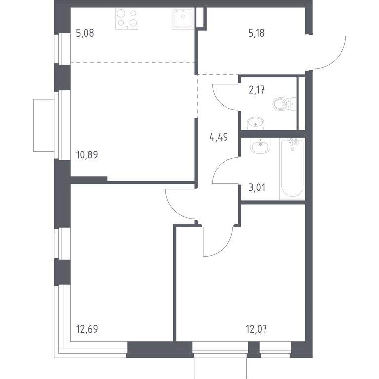 1-BD Apartment Sale, 55.58平方米 at Novoe Vidnoe, Kalinovka Village, Leninskiy City District, Moscow Region, Russia #1 1-BD Apartment Sale, 55.58平方米 at Novoe Vidnoe, Kalinovka Village, Leninskiy City District, Moscow Region, Russia #1