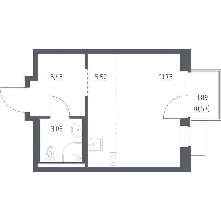 Apartment Sale, 26.3 sq. m. at Novoe Vidnoe, Kalinovka Village, Leninskiy City District, Moscow Region, Russia #1