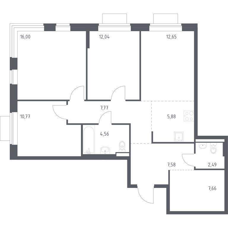 2-BD Apartment Sale, 87.4平方米 at Novoe Vidnoe, Kalinovka Village, Leninskiy City District, Moscow Region, Russia #1 2-BD Apartment Sale, 87.4平方米 at Novoe Vidnoe, Kalinovka Village, Leninskiy City District, Moscow Region, Russia #1