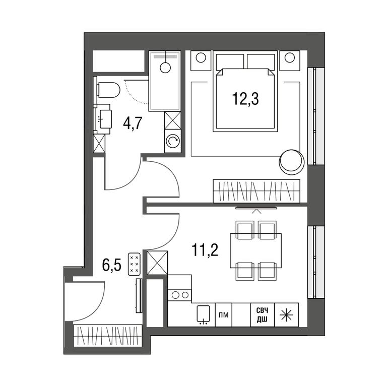 1-BD Apartment Sale, 34.6 sq. m. at Sirenevyi Park, Otkrytoye Highway, 20с1, Moscow, Russia #1 1-BD Apartment Sale, 34.6 sq. m. at Sirenevyi Park, Otkrytoye Highway, 20с1, Moscow, Russia #1