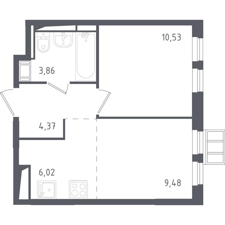 Apartment Sale, 33.7 sq. m. at Gorki Park, Shkolnaya ulitsa, 2, derevnya Korobovo, Leninskiy City District, Moscow Region, Russia #1