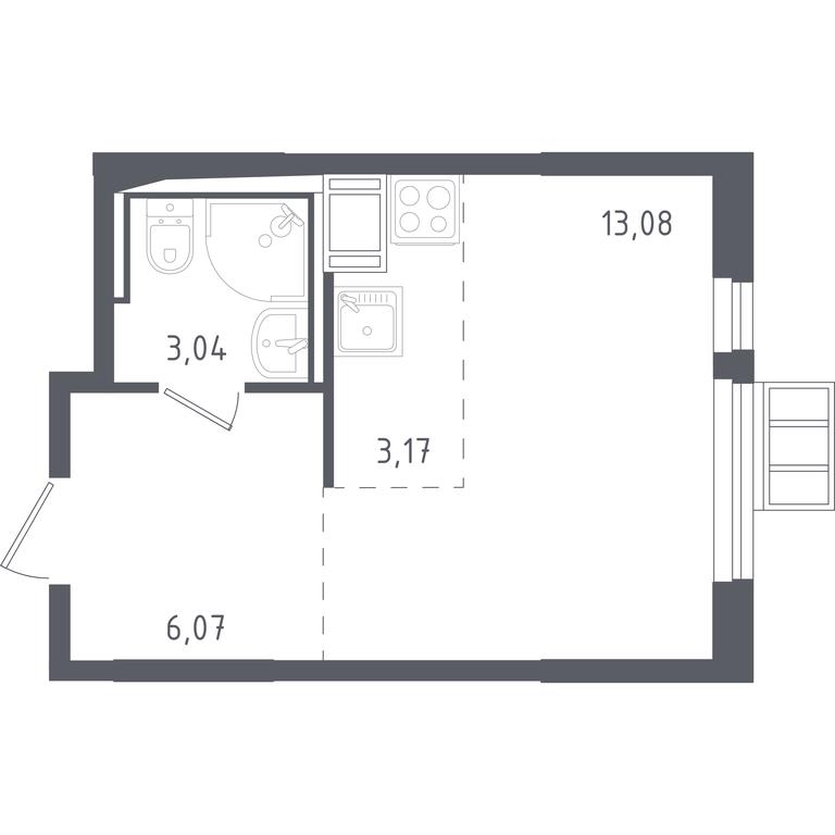 Apartment Sale, 25.36 sq. m. at Gorki Park, Shkolnaya ulitsa, 2, derevnya Korobovo, Leninskiy City District, Moscow Region, Russia #1