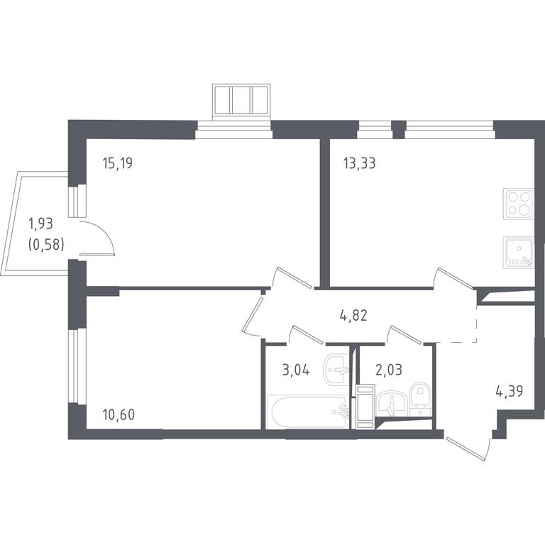 1-BD Apartment Sale, 53.98 sq. m. at Gorki Park, Shkolnaya ulitsa, 2, derevnya Korobovo, Leninskiy City District, Moscow Region, Russia #1