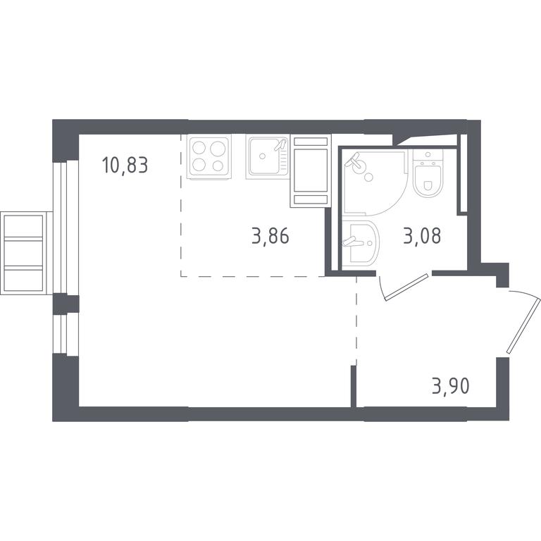 Apartment Sale, 21.5 sq. m. at Gorki Park, Shkolnaya ulitsa, 2, derevnya Korobovo, Leninskiy City District, Moscow Region, Russia #1