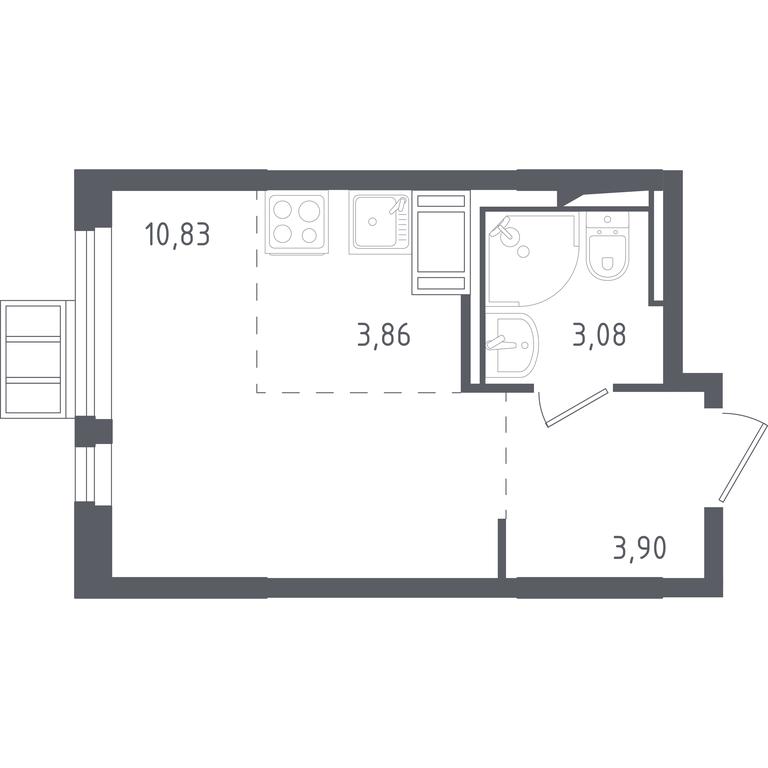 Apartment Sale, 21.67 sq. m. at Gorki Park, Shkolnaya ulitsa, 2, derevnya Korobovo, Leninskiy City District, Moscow Region, Russia #1