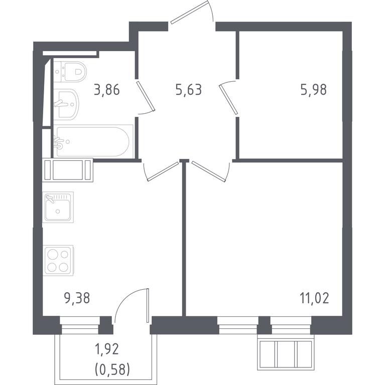 Apartment Sale, 36.1 sq. m. at Gorki Park, Shkolnaya ulitsa, 2, derevnya Korobovo, Leninskiy City District, Moscow Region, Russia #1
