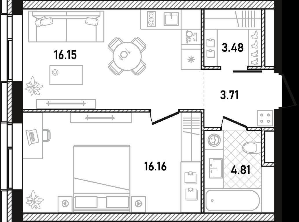 1-BD Apartment Sale, 44.31平方米 at Republic, Presnensky Val Street, 27с1, Moscow, Russia #1 1-BD Apartment Sale, 44.31平方米 at Republic, Presnensky Val Street, 27с1, Moscow, Russia #1