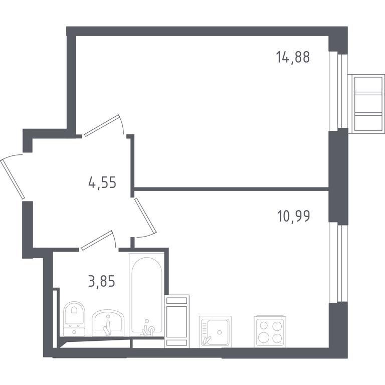 Apartment Sale, 33.9 sq. m. at Gorki Park, Shkolnaya ulitsa, 2, derevnya Korobovo, Leninskiy City District, Moscow Region, Russia #1
