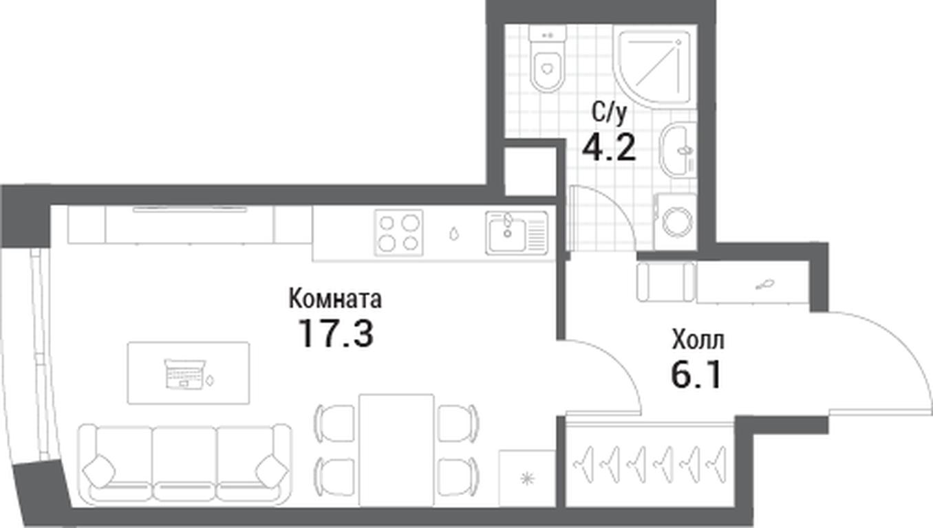 Apartment Sale, 27.6 sq. m. at Nagatino i-Land, Andropova Avenue, 18с4, Moscow, Russia #1 Apartment Sale, 27.6 sq. m. at Nagatino i-Land, Andropova Avenue, 18с4, Moscow, Russia #1