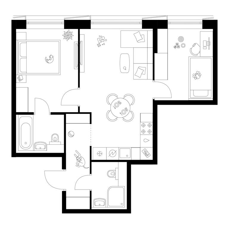 2-BD Apartment Sale, 51.8 sq. m. at Irtyshskiy Kvartal, 2nd Irtyshsky Drive, Moscow, Russia #2