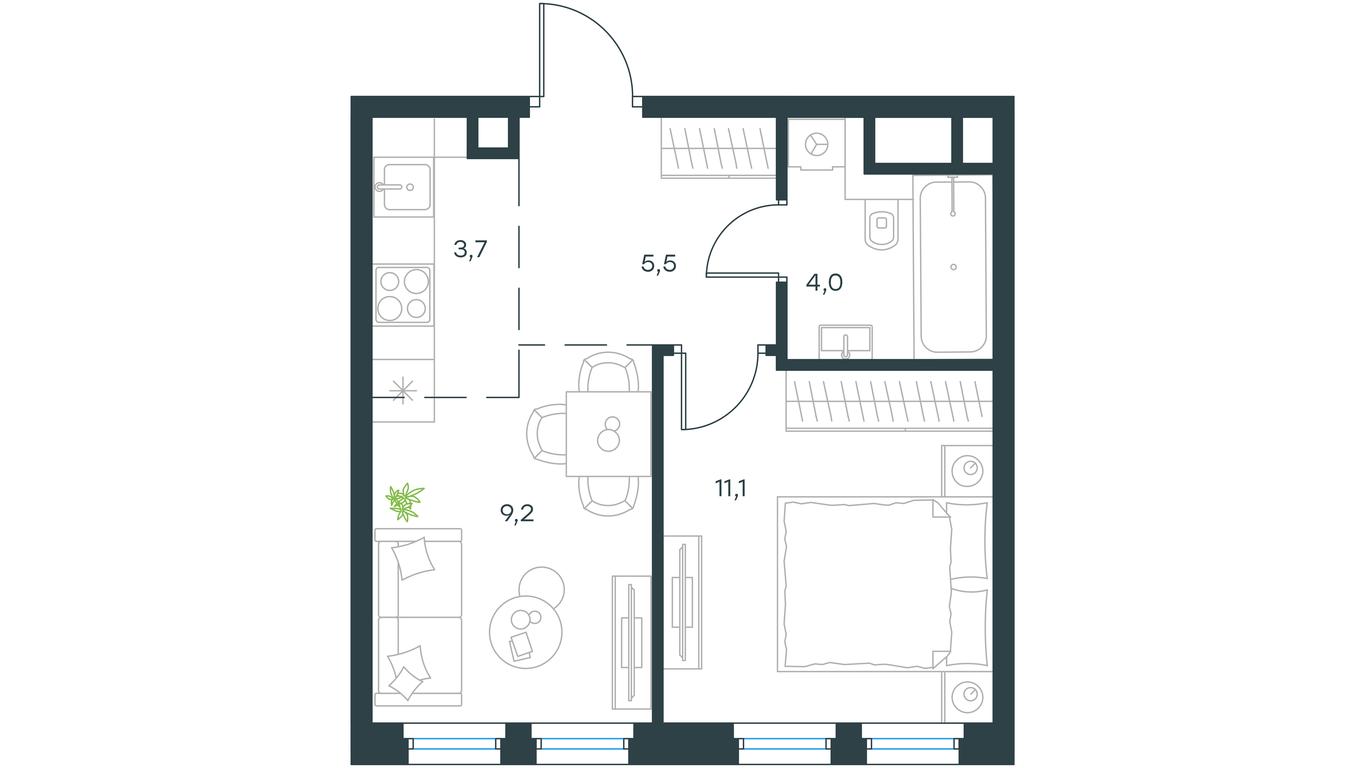 1-BD Apartment Sale, 33.5 sq. m. at Level Seligerskaya, Ilmenskiy Drive, 12, Moscow, Russia #1