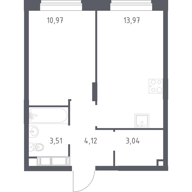 Apartment Sale, 35.9平方米 at Novograd Pavlino, Kosinskoye shosse, 2, Novoye Pavlino Microdistrict, Balashikha, Moscow Region, Russia #1